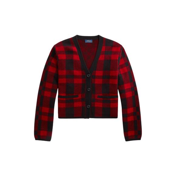 Ralph Lauren Red Merino Wool Cardigan Size S - Picture 1 of 4